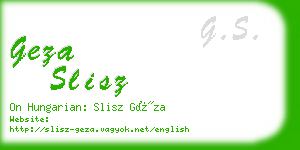 geza slisz business card